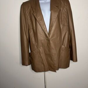 N’VE Women's Tan Leather Jacket size 18